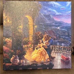 Authentic Thomas Kinkade Beauty and the Beast Canvas Art